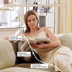 Merax Canapé Modulable 2 Places-canapé Compressé-canapé D'angle Relax-avec 2 Repose-pieds-beige