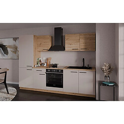 Avis JLC KREATION Cuisine complète moderne beige et bois 270cm NALA