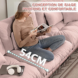 Merax Canapé Compressé-canapé Modulable 2 Places-avec 2 Repose-canapé D'angle Relax-salon-rose