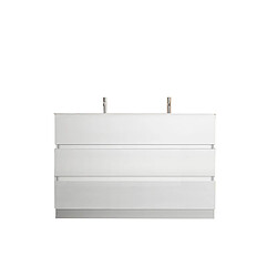 JLC KREATION Meuble salle de bain design blanc + vasque L 120cm TANIA