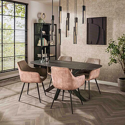 Avis JLC KREATION Table à manger ovale en bois aspect céramique 180cm MAEVA 2