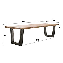 Avis JLC KREATION Table à manger en bois d'acacia massif 300 cm TRONCIA