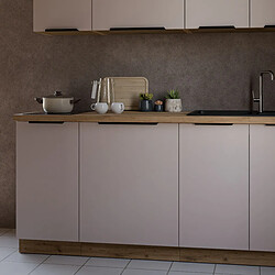 Avis JLC KREATION Cuisine complète moderne beige et bois 180cm ELISA