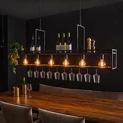 JLC KREATION Luminaire suspension industriel en métal bar à verre WINE