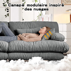 Merax Canapé Compressé-canapé Modulable 3 Places-avec 2 Repose-canapé D'angle Relax-salon-rose pas cher