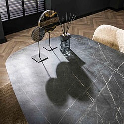 Acheter JLC KREATION Table à manger ovale en bois aspect céramique 180cm MAEVA 2