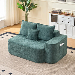 Merax Canapé Confortable 2 Places-canapé Moelleux Avec Coussins Et Poches Latérales-vert