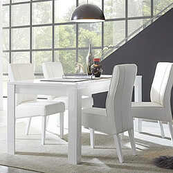 JLC KREATION Table à manger design laqué blanc 180cm MADO