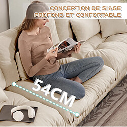Merax Canapé Compressé-canapé Modulable 2 Places-avec 1 Repose-canapé D'angle Relax-salon-beige