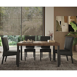 JLC KREATION Table à manger moderne bois et pied métal 140cm EZE