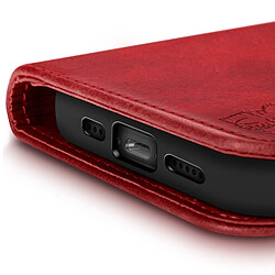 Avizar Étui Portefeuille pour iPhone 17e Motif Chaton avec Fonction Support Rouge pas cher