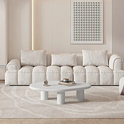 Avis JLC KREATION Table basse organique en fibre de ciment écru 120cm RITA