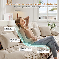 Merax Canapé Compressé-canapé Modulable 2 Places-avec 1 Repose-canapé D'angle Relax-salon-beige