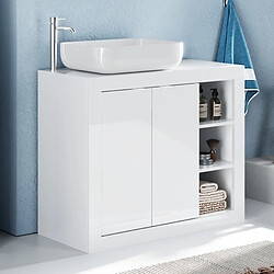 JLC KREATION Meuble salle de bain moderne avec porte + vasque L 90 CALIA