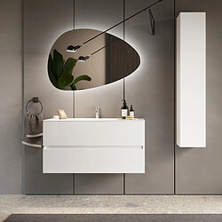 JLC KREATION Ensemble de salle de bain TANIA (Meuble suspendu 80cm + vasque + miroir LED + colonne)