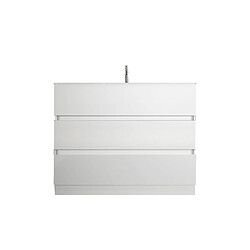 JLC KREATION Meuble salle de bain design blanc + vasque L 100cm TANIA