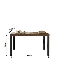 Acheter JLC KREATION Table à manger moderne bois et pied métal 140cm EZE