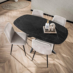 Avis JLC KREATION Table à manger ovale en bois aspect céramique 150cm MAEVA