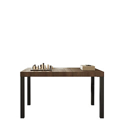 JLC KREATION Table à manger moderne bois et pied métal 140cm EZE