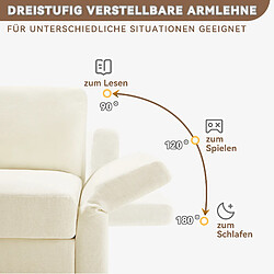 Merax Canapé Convertible - Canapé D'angle 3 Places- Avec 1 Repose-pieds - 218x156.5x86cm - Beige