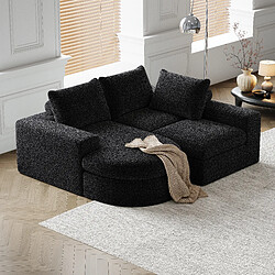 Merax Canapé D'angle Avec Éléments Courbes-canapé Modulable -sofa-canapé Relax-chenille-noir