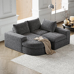 Merax Canapé D'angle Avec Éléments Courbes-canapé Modulable -sofa-canapé Relax-chenille-gris