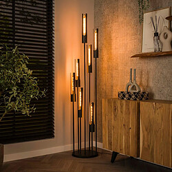 JLC KREATION Lampadaire en métal tube 7 lampes AMBRE