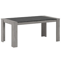 JLC KREATION Table à manger moderne rectangle chêne gris MAYA