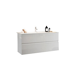 JLC KREATION Meuble suspendu salle de bain blanc + vasque 80 TANIA