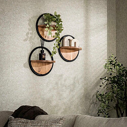 JLC KREATION Lot de 3 étagères murales en bois RYDO