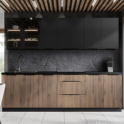 JLC KREATION Cuisine complète moderne bois et noir 260cm MAO Découvrez toutes les cuisines complètes modernes JLC KREATION