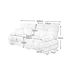 Acheter Merax Canapé Compressé-canapé Modulable 3 Places-avec 2 Repose-canapé D'angle Relax-salon-rose