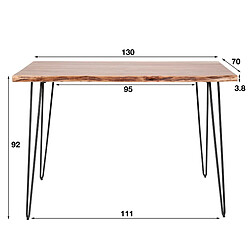 Acheter JLC KREATION Table haute en bois d'acacia massif 130cm EDITO