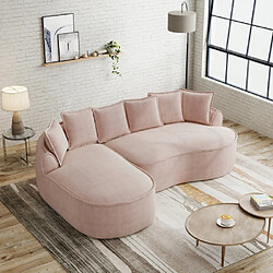 Merax Canapé Modulable-canapé Compressé-avec Assise Extra Profonde-en Tissu Chenille-rose