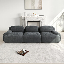 Merax Canapé Modulable 3 Places-canapé Compressé-canapé Relax-salon-gris
