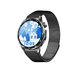 INF Montre connectée avec ECG, cardiofréquencemètre, tensiomètre et podomètre Black Milanese s pas cher