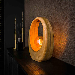 JLC KREATION Lampe à poser moderne en bois naturel CARY 2