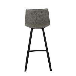 JLC KREATION Tabouret de bar en PU gris OSAKA (lot de 2) pas cher
