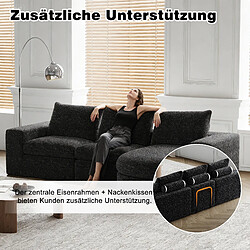Merax Canapé D'angle Avec Éléments Courbes-canapé Modulable -sofa-canapé Relax-chenille-noir