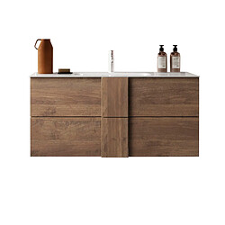 JLC KREATION Meuble suspendu salle de bain en bois + vasque 100cm TERRA