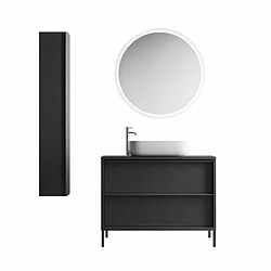 JLC KREATION Ensemble meubles salle de bain + vasque + miroir 105cm LOIS
