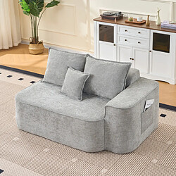 Merax Canapé Confortable 2 Places-canapé Moelleux Avec Coussins Et Poches Latérales-Gris