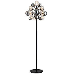 JLC KREATION Lampadaire en métal avec globes noir/chrome PERLA