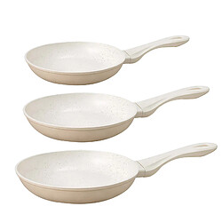 Cocktail Signature Signature Set de 3 Poêles 20 / 24 / 28cm avec Revêtement Minéral Antiadhésif Beige