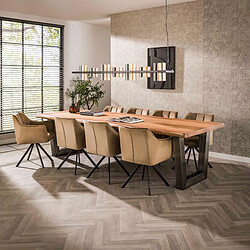 JLC KREATION Table à manger en bois d'acacia massif 300 cm TRONCIA