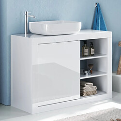 JLC KREATION Meuble salle de bain moderne avec porte + vasque L 110 CALIA