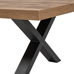 JLC KREATION Table basse rectangulaire en bois avec pieds X MONA pas cher