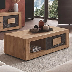 JLC KREATION Table de salon moderne en bois avec tiroir RACHA