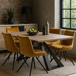 Avis JLC KREATION Table à manger contemporaine fixe L 240cm décor chêne PERO