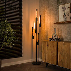 JLC KREATION Lampadaire en métal tube 5 lampes AMBRE
